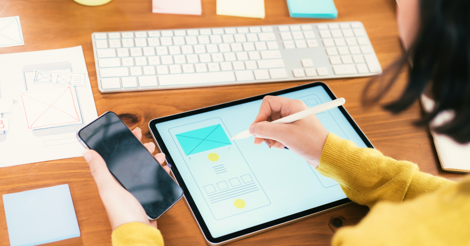 user interface designer at work