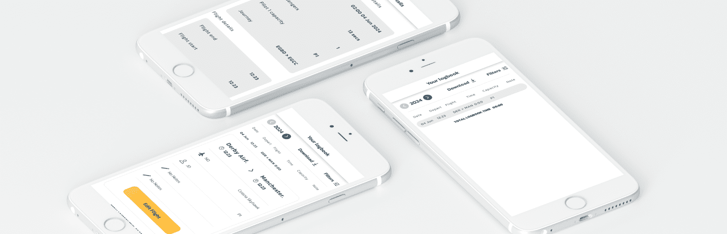 Smart skies app interface on mobile devices