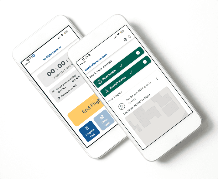 Smart Skies interface on mobile devices