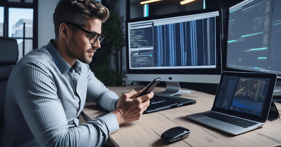 app developer working on cross platform app