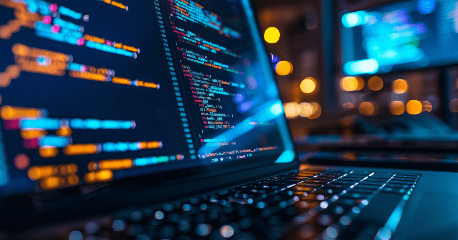 coding for web development on a laptop